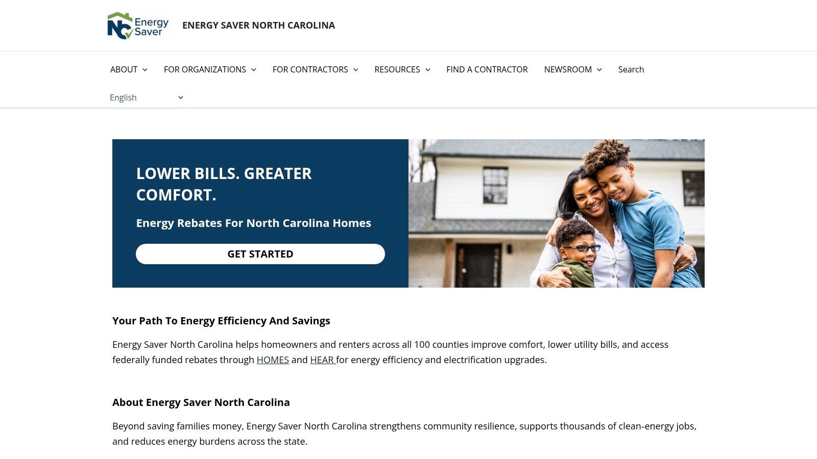 Energy Saver North Carolina – HOMES & HEAR Rebates (Inflation Reduction Act)