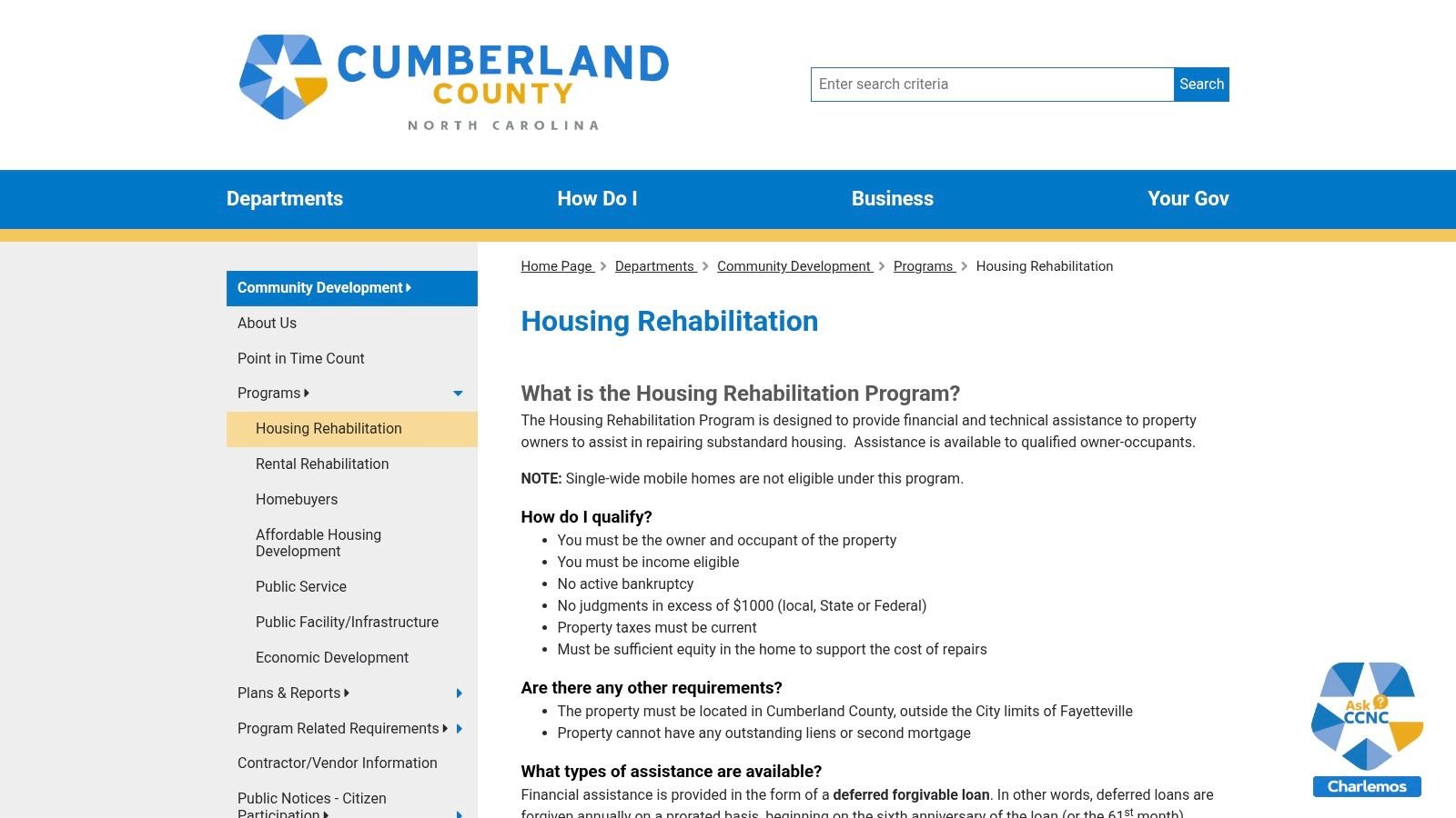 Cumberland County Community Development – Owner-Occupied Housing Rehabilitation