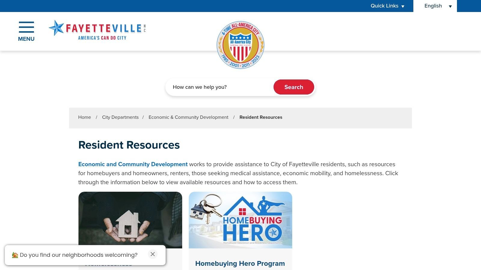 City of Fayetteville – Emergency Home Repair and Housing Resources (CDBG/HOME)